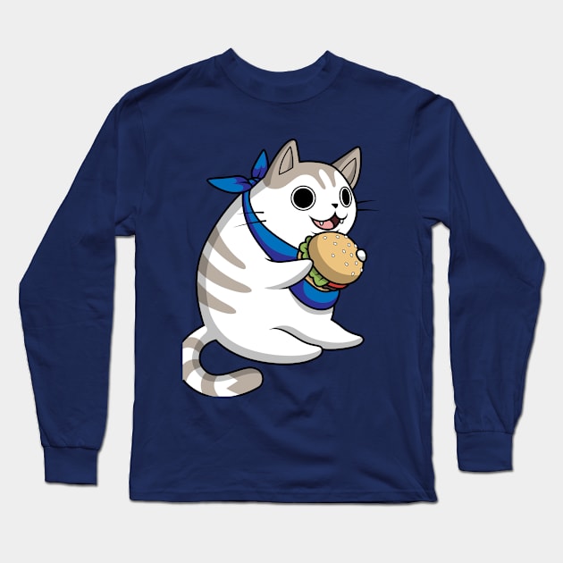 Cat Got Your Burger Long Sleeve T-Shirt by Miss Frizzle's Fitness